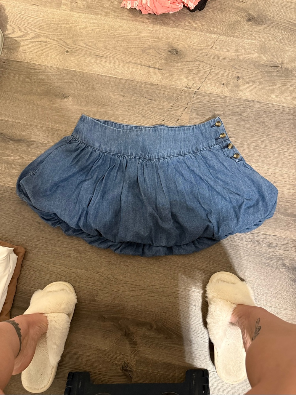 American Eagle Outfitters Denim Bubble Skort - Blue